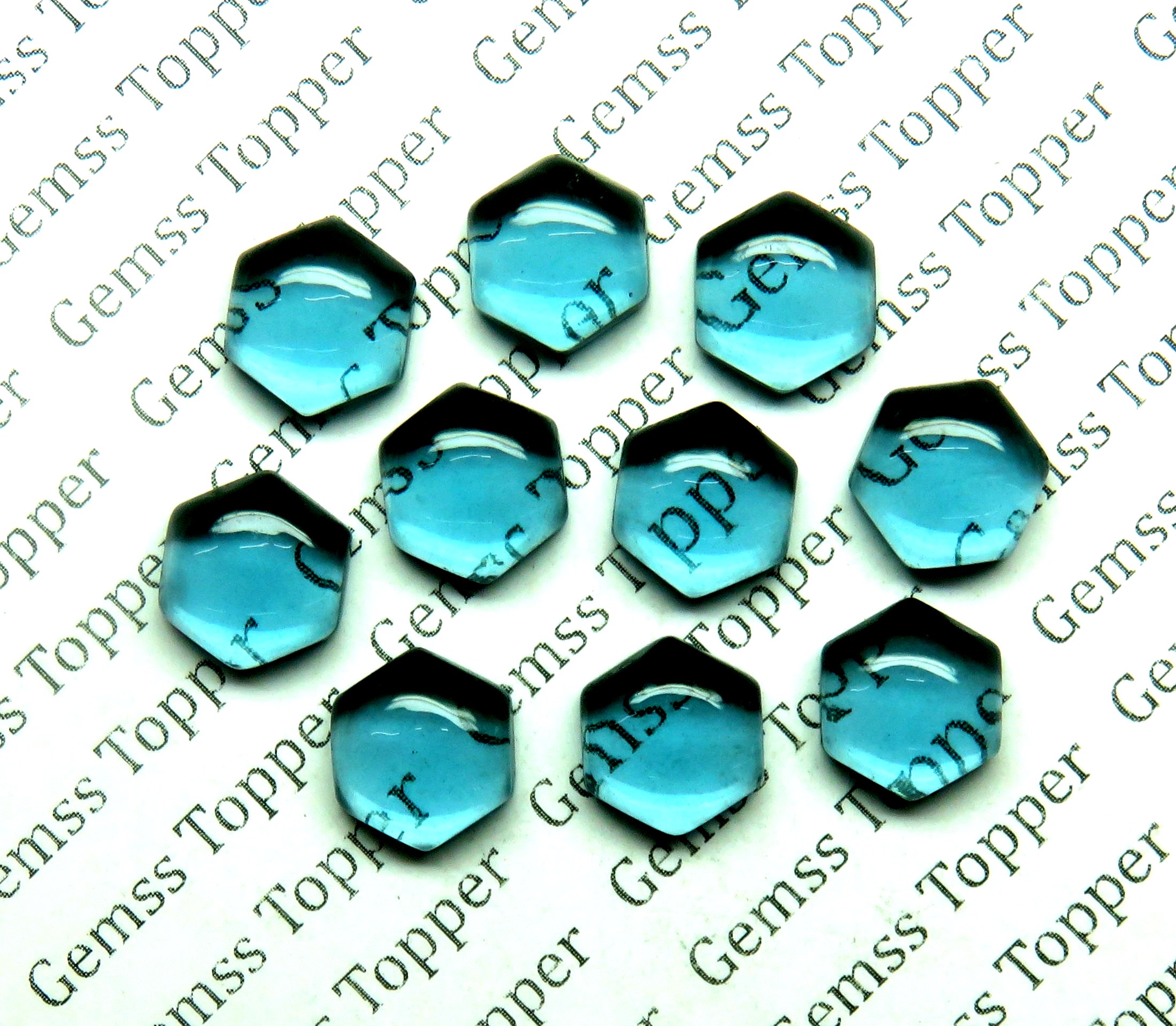 London Blue Topaz 10x10 mm Hexagone Cabochon
